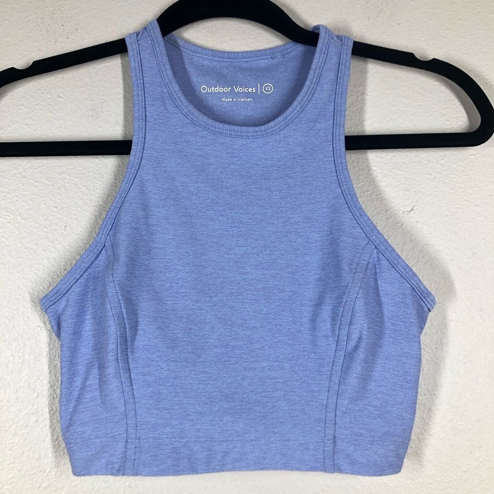 Outdoor Voices Athena High Neck Space Dye Sports Bra Blue Size XS